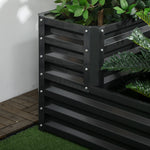 2 Tier Galvanized Raised Garden Bed Dark Grey