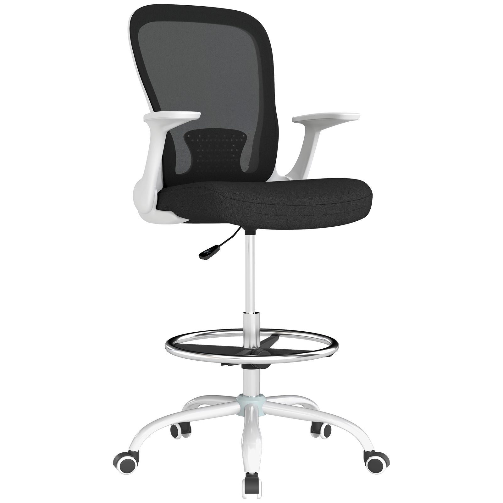 Mesh Drafting Chair, Ergonomic | Black