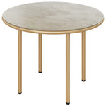 60cm Faux Marble Side Table, Beige