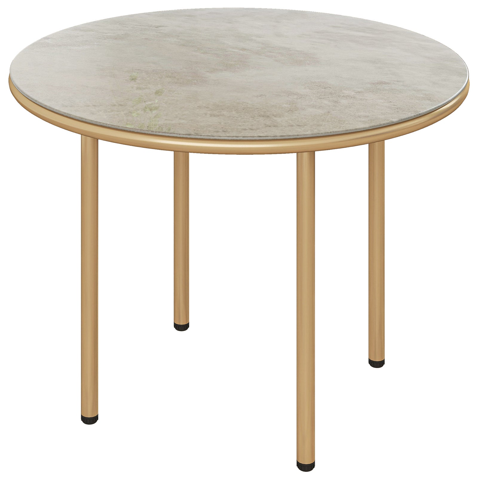 60cm Faux Marble Side Table, Beige