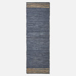 Recycled Leather Handwoven Stripe Rug | 200cm | Grey