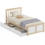 HOMCOM Storage Bed With 2 Drawers, Headboard, Wood Slat Support