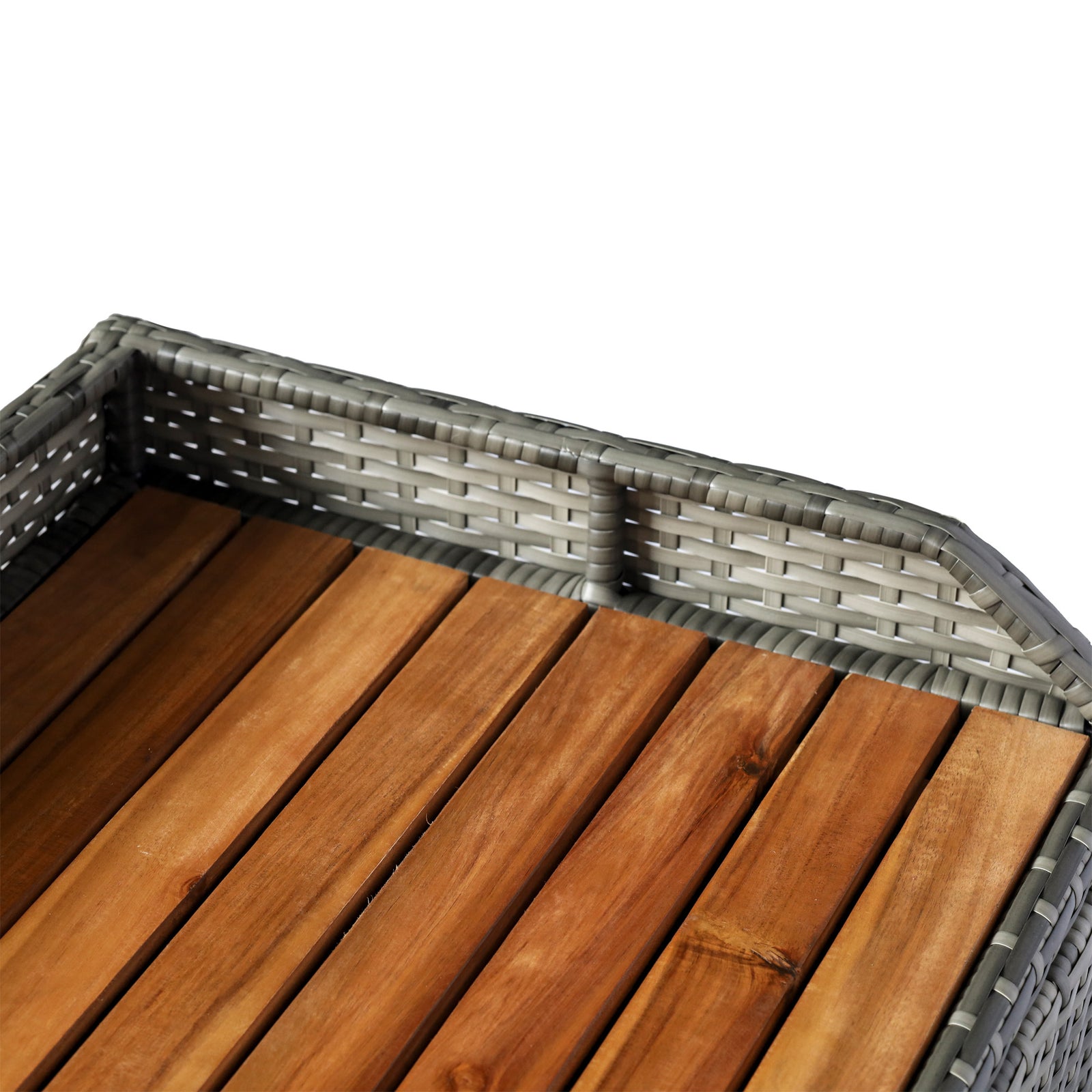 Outsunny Patio Wicker Storage Bench Box Garden Pe Rattan Pool Storage