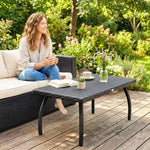 90 Cm Rattan Garden Coffee Table Wicker Outdoor Table Furniture | Black