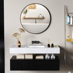 Round Bathroom Mirror, Modern Wall Mirror With Steel Frame