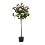 110cm H Artificial Camellia Tree Potted Plant Home Decoration | Pink