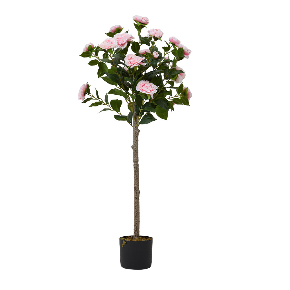 110cm H Artificial Camellia Tree Potted Plant Home Decoration | Pink