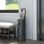 Metal Umbrella Stand, Hollowed Umbrella Basket With 4 Hooks