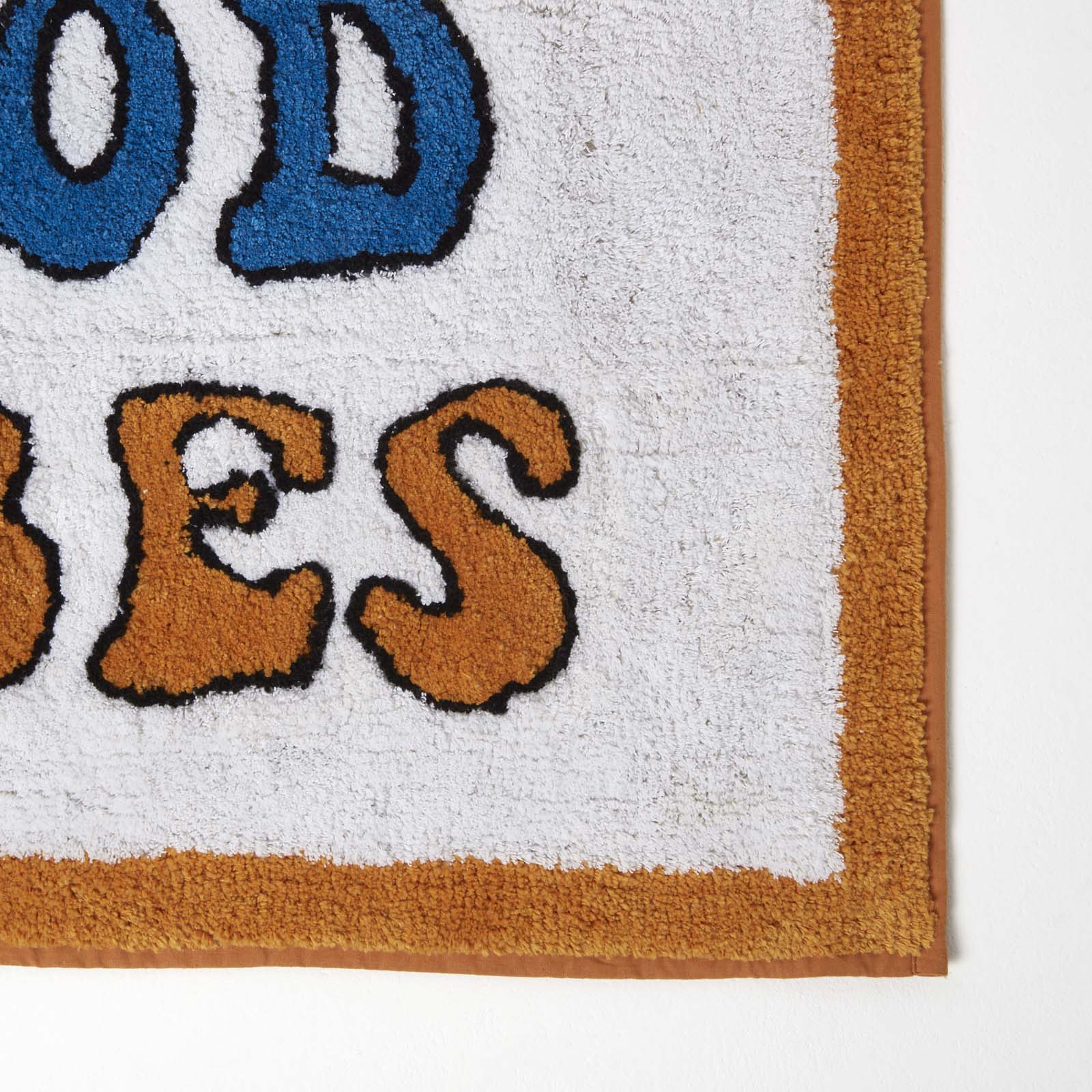 Orange Good Vibes Bath Mat 100% Cotton, 50 X 80 Cm