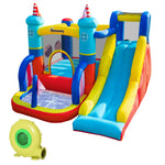 Kids Bouncy Castle With Slide Pool Trampoline Climbing Wall W/ Blower