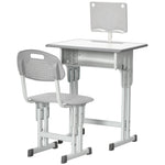 Kids Desk And Chair Set W/ Drawer, Book Stand, Pen Slot | Grey