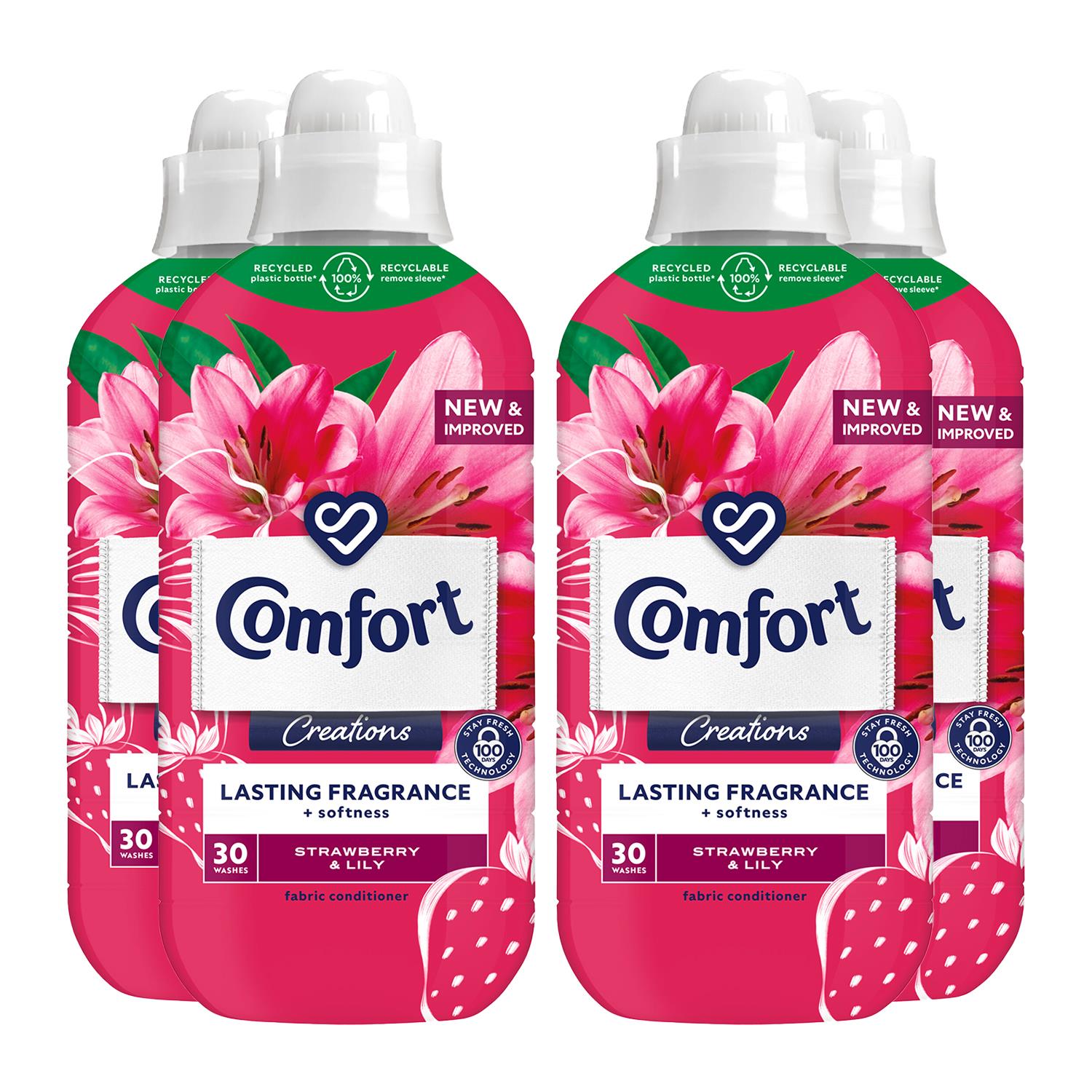 Creations Fabric Conditioner Strawberry & Lily, 30 Washes, 900ml | Set-of-4
