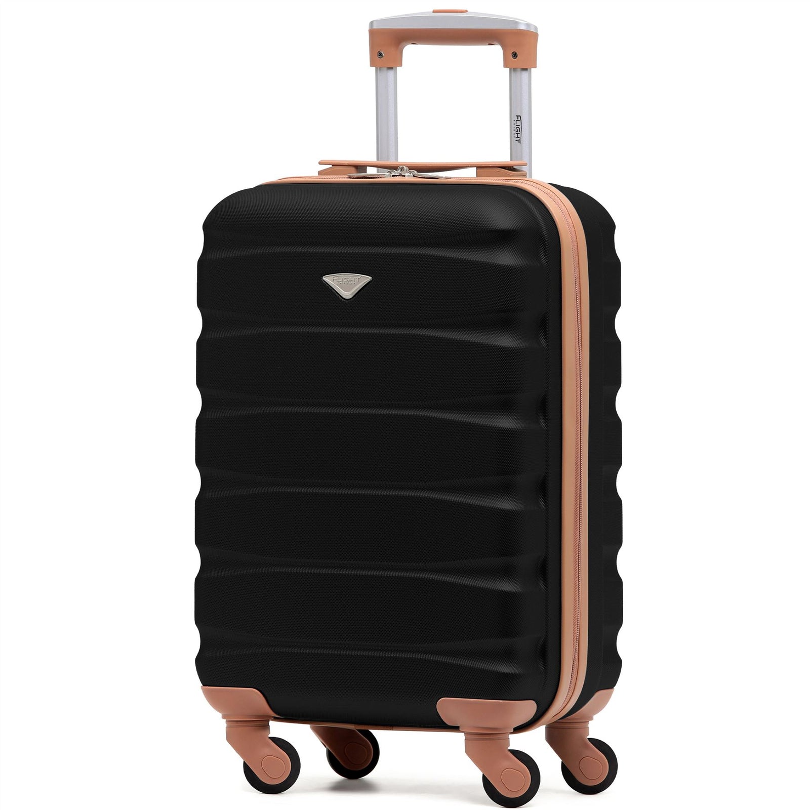 55x35x20cm Cabin Carry On Suitcase Hard Shell Overhead Luggage 100+ Airlines Approved | Cabin | Black & Brown