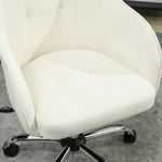 Vanity Chair For Desk, Wheels | Cream