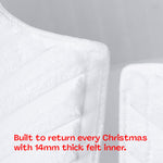 Round Faux Fur Christmas Tree Skirt With Velcro Closure | White
