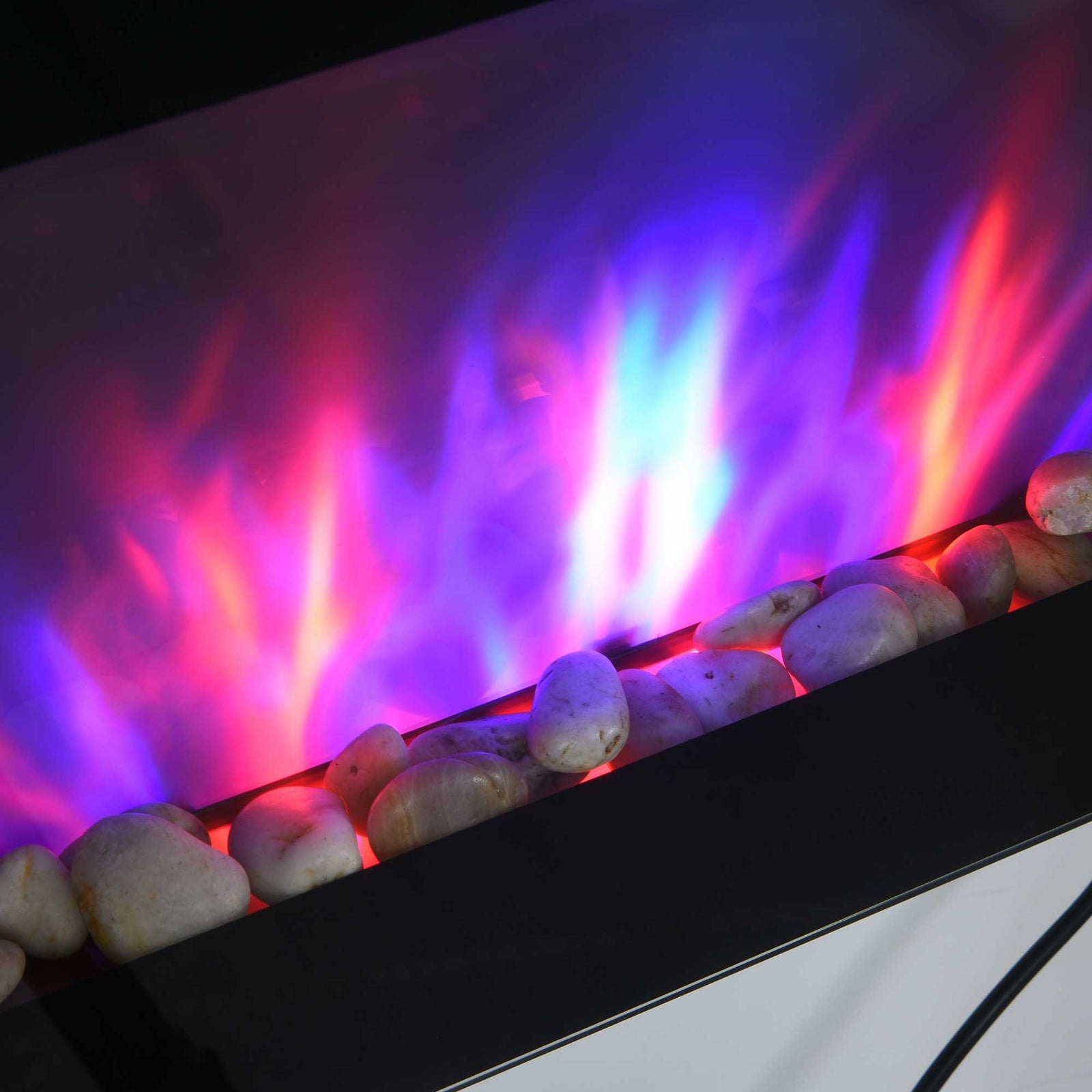 1000w/2000w Electric Wall Fireplace Led Flame Effect Timer