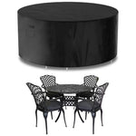 Round Waterproof Garden Furniture Cover, Outdoor Patio Weatherproof Table & Chair Set Shield | 128 x 71cm | Black