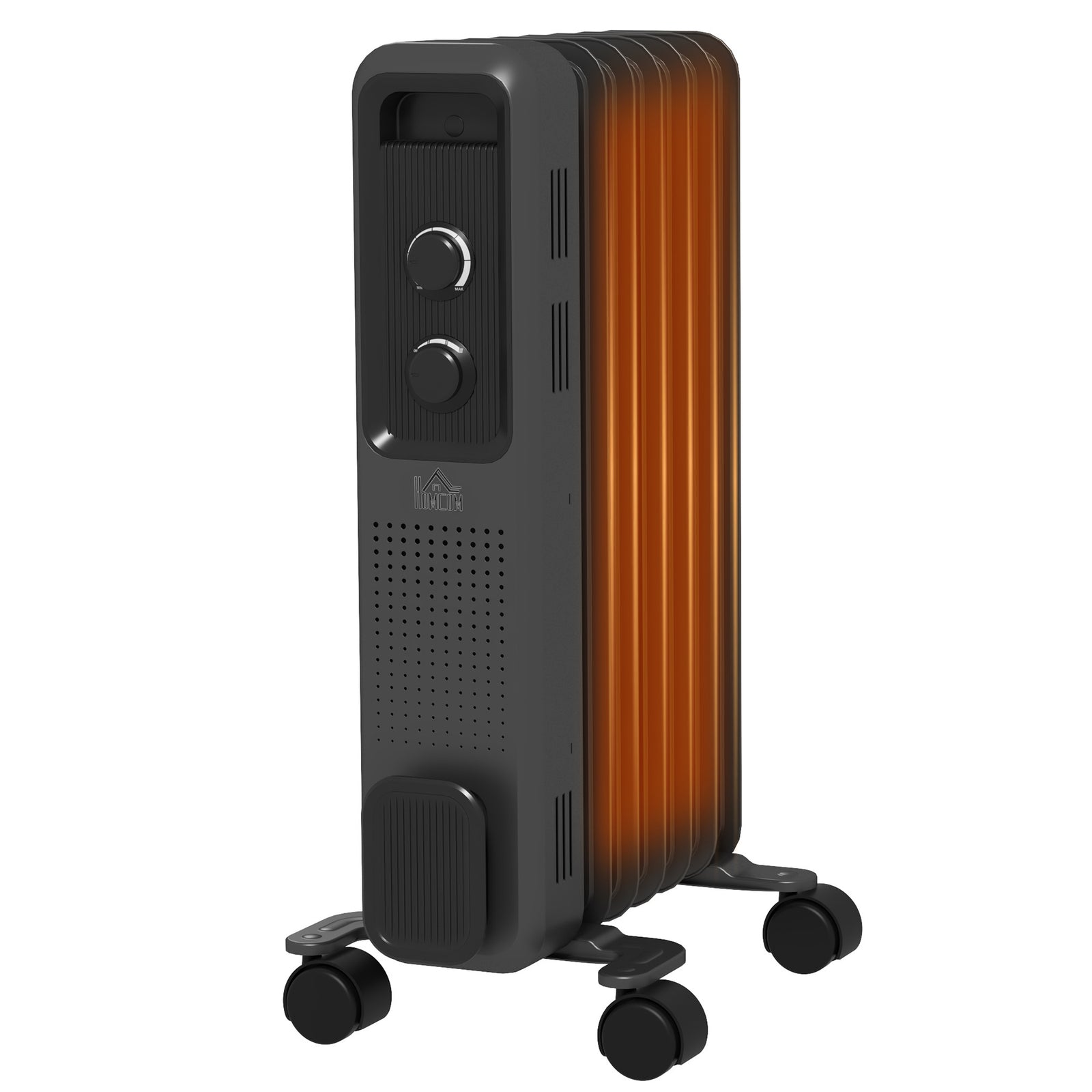 7/9/11 Fin Oil Filled Radiator Portable On Wheels | Small | Gray