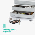 3 Drawer Large Desk Organiser - Grey