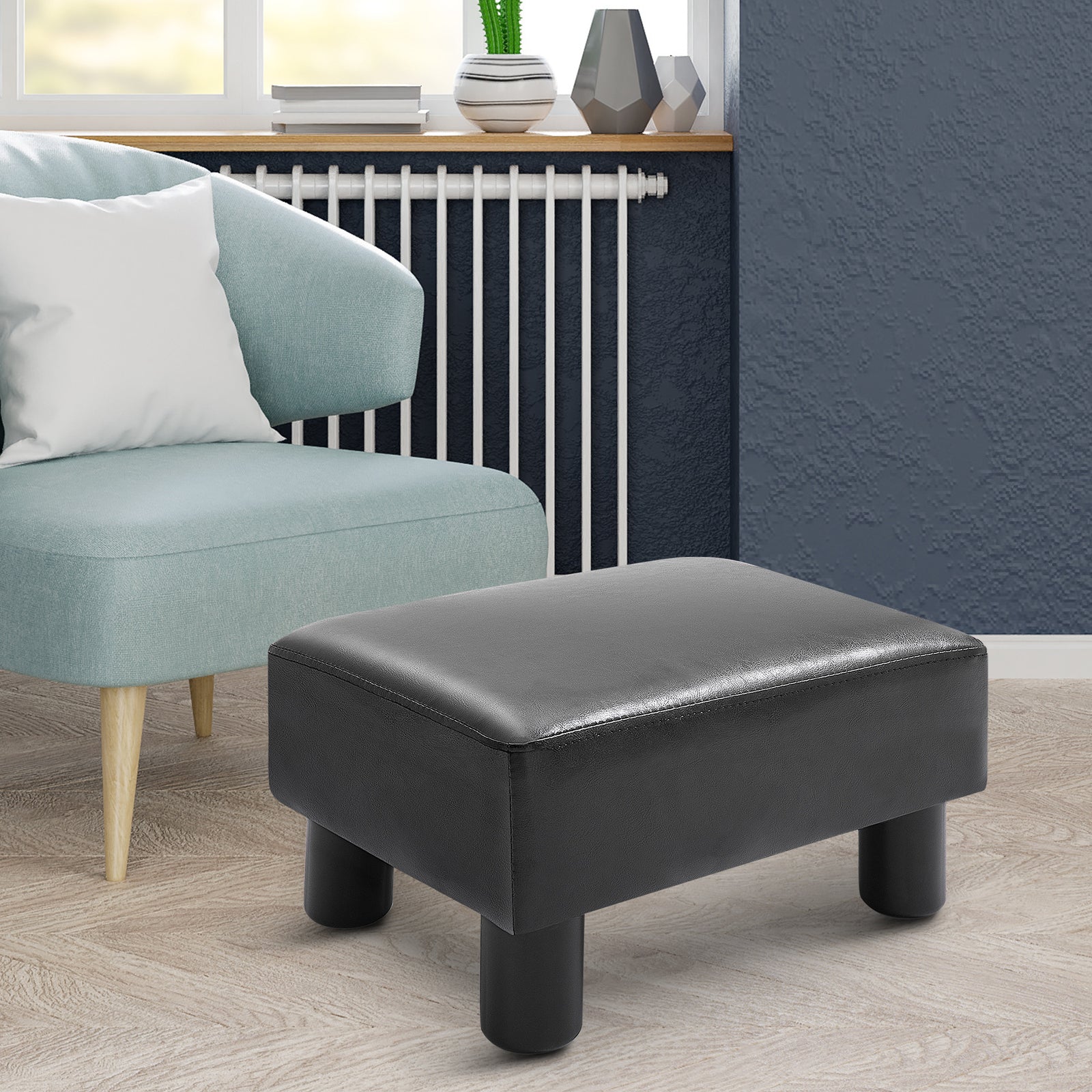 Ottoman Footrest Seat Chair Footstool Small Pu Leather