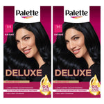 Deluxe Hair Dye 1-1 Blue Black Permanent Creme Colour Intense Shine 50ml, 2 Pack