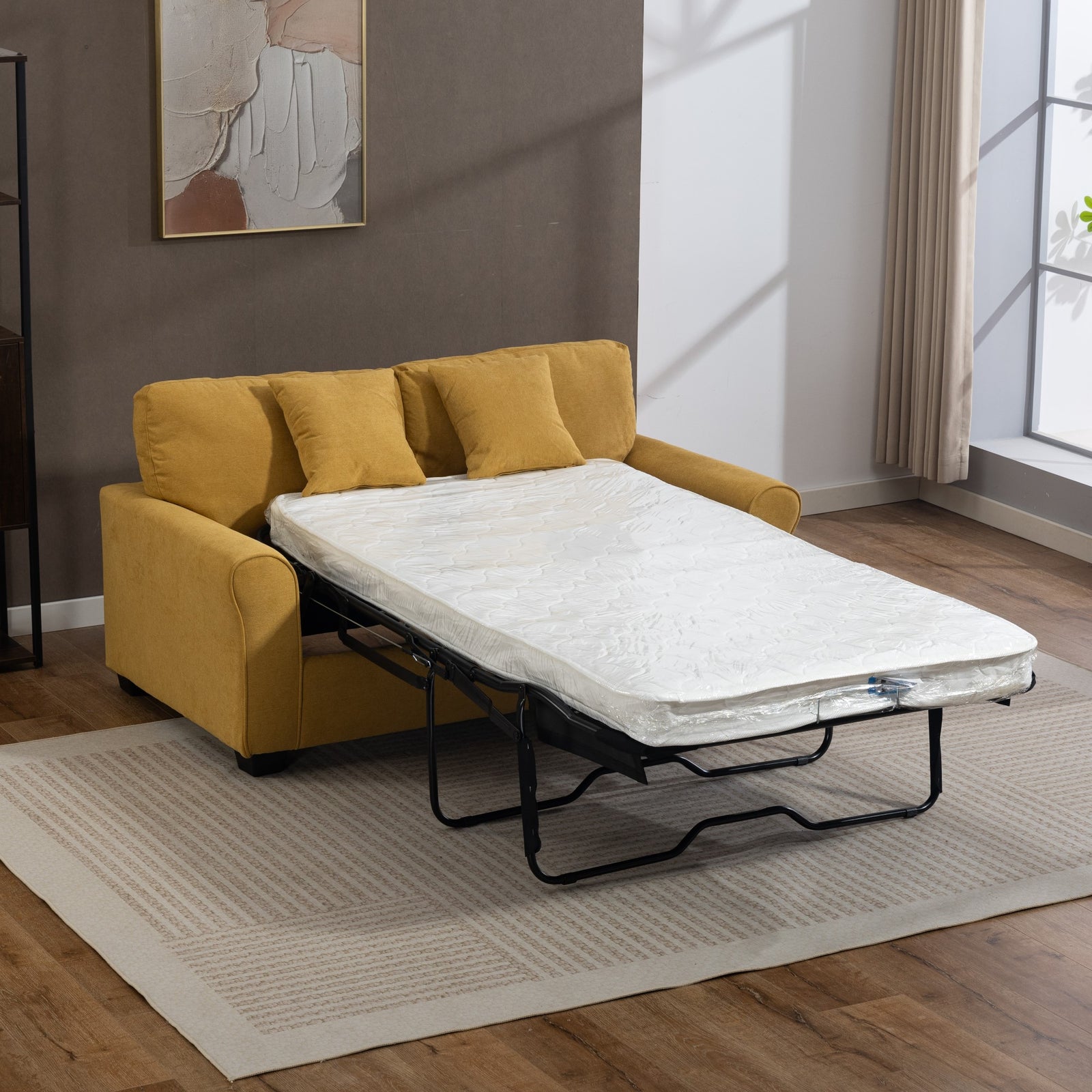 Lewiston Fabric Pull Out Sofabed | Yellow