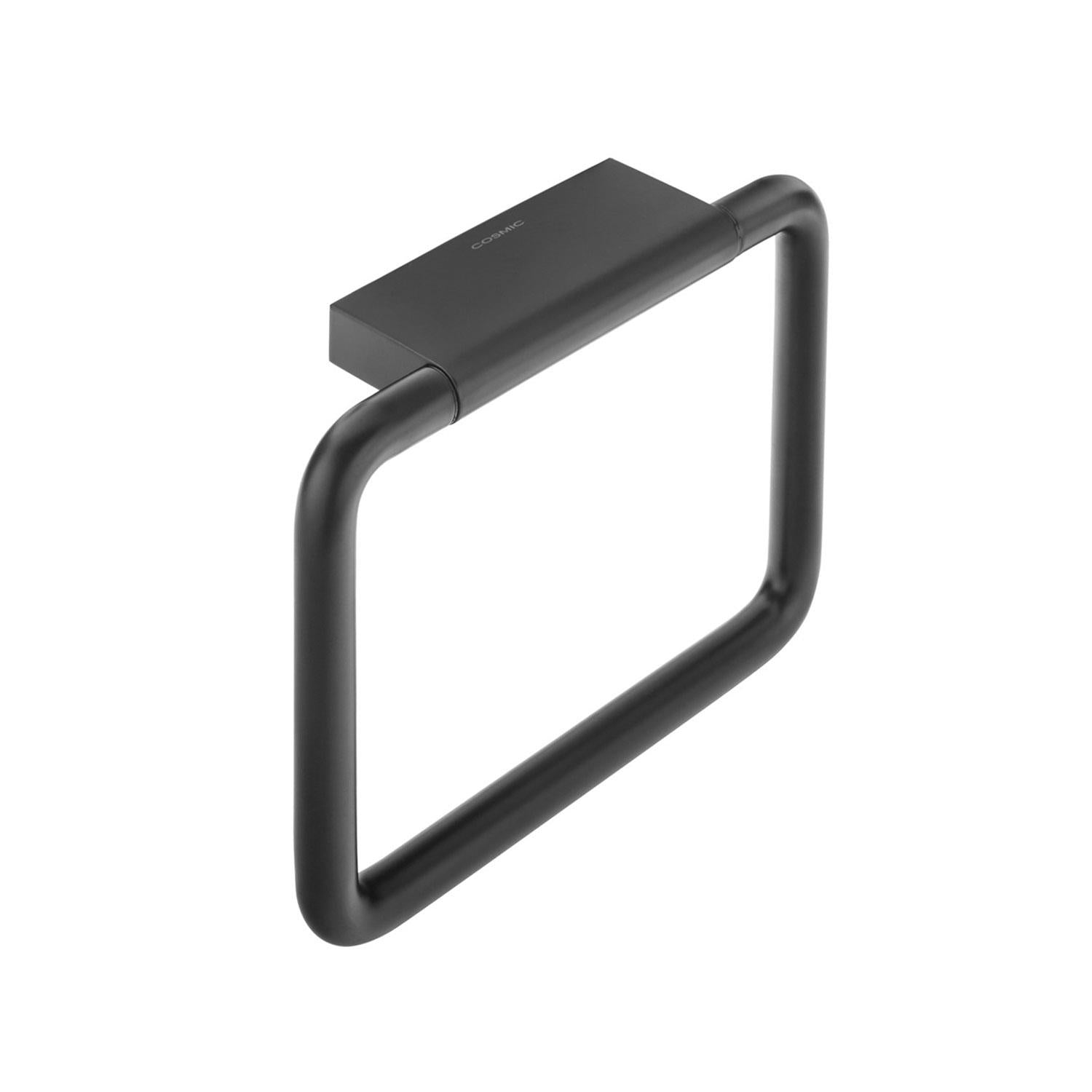 Towel Ring, Black Matt, Wall-mounted, 20 Cm. Collection Bwc