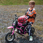 24v Kids Electric Motorbike With Twist Grip Throttle, Music, Horn | Pink
