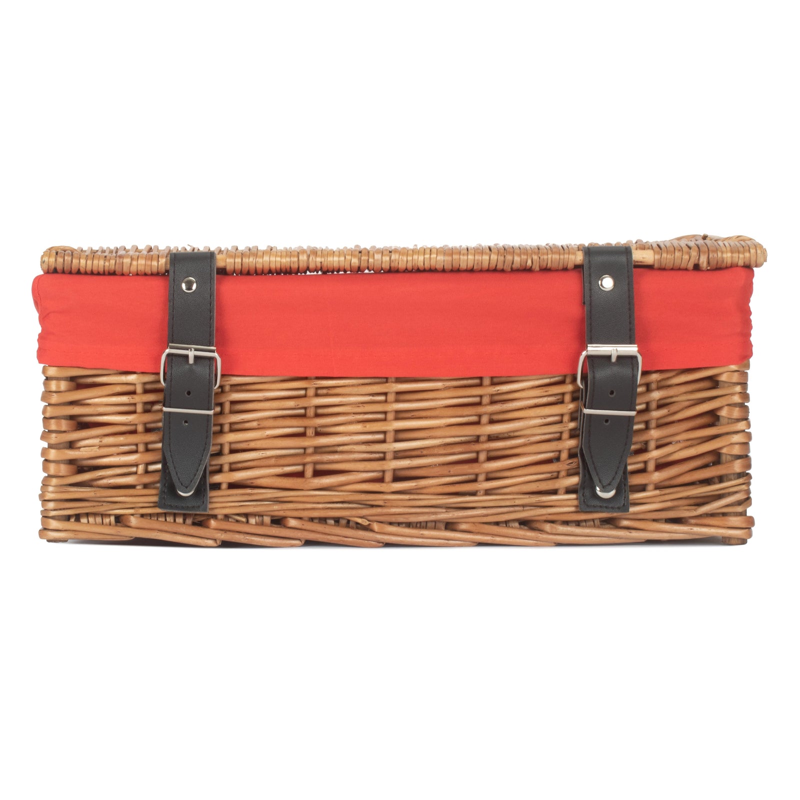 Wicker Double Steamed 35cm Empty Hamper Basket | Red