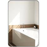 Rectangle Mirror, Wall Mirror With Steel Frame For Bathroom | Large | Black