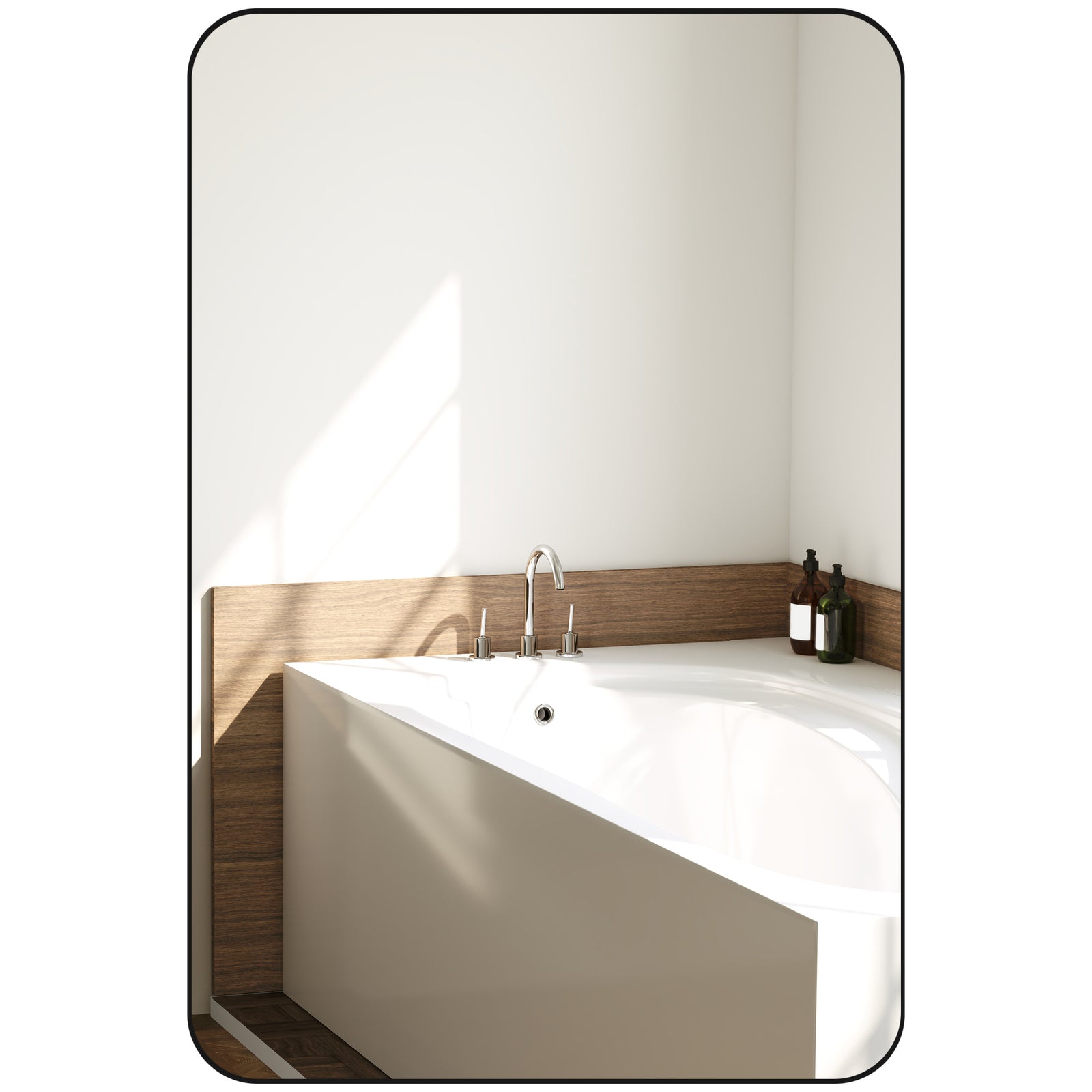 Rectangle Mirror, Wall Mirror With Steel Frame For Bathroom | Large | Black