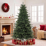 HOMCOM 7 Ft Artificial Christmas Tree With Metal Base, Hinged Branches