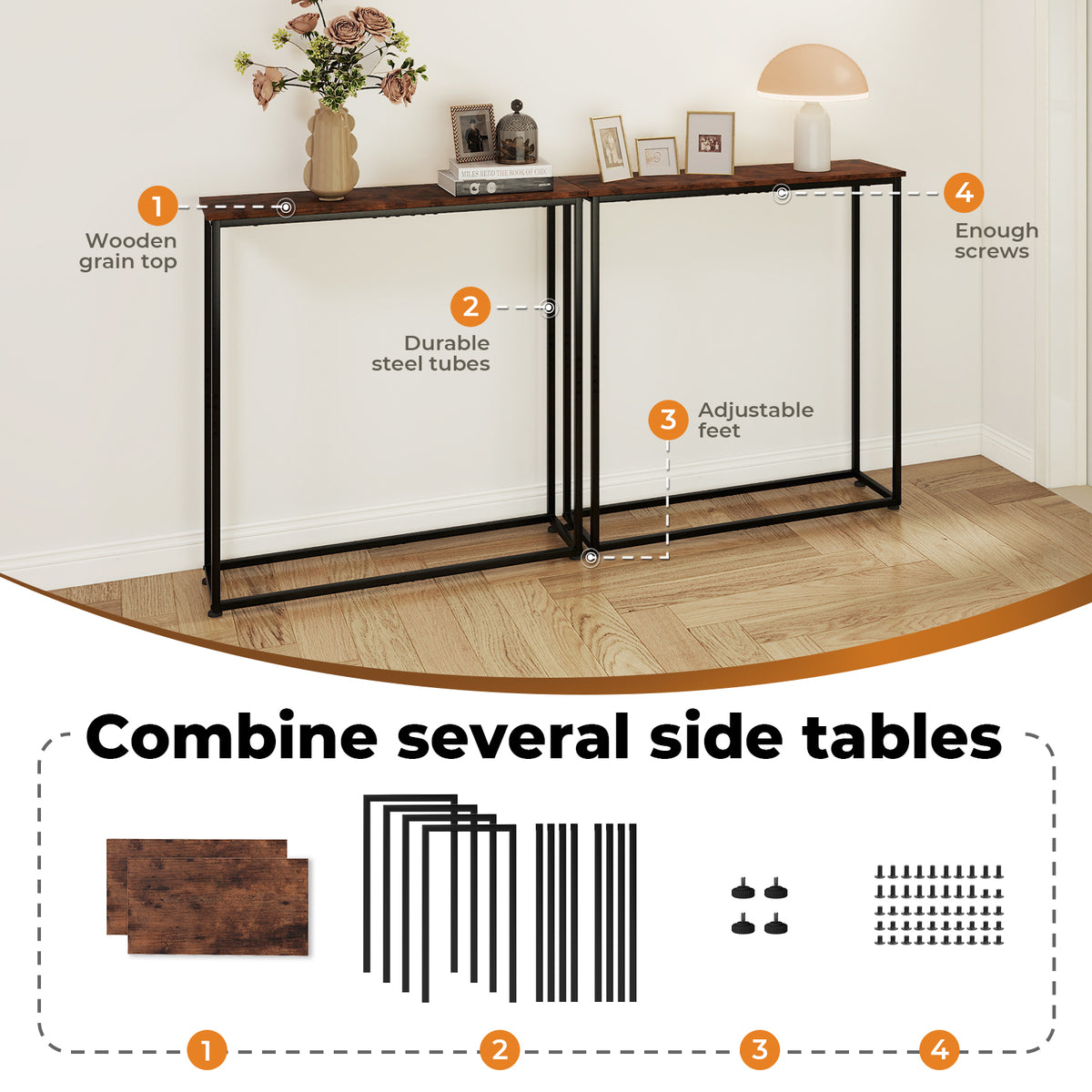 Levede Console Hall Table Slim Entryway Hallway Sofa Table Display Shelf Industrial