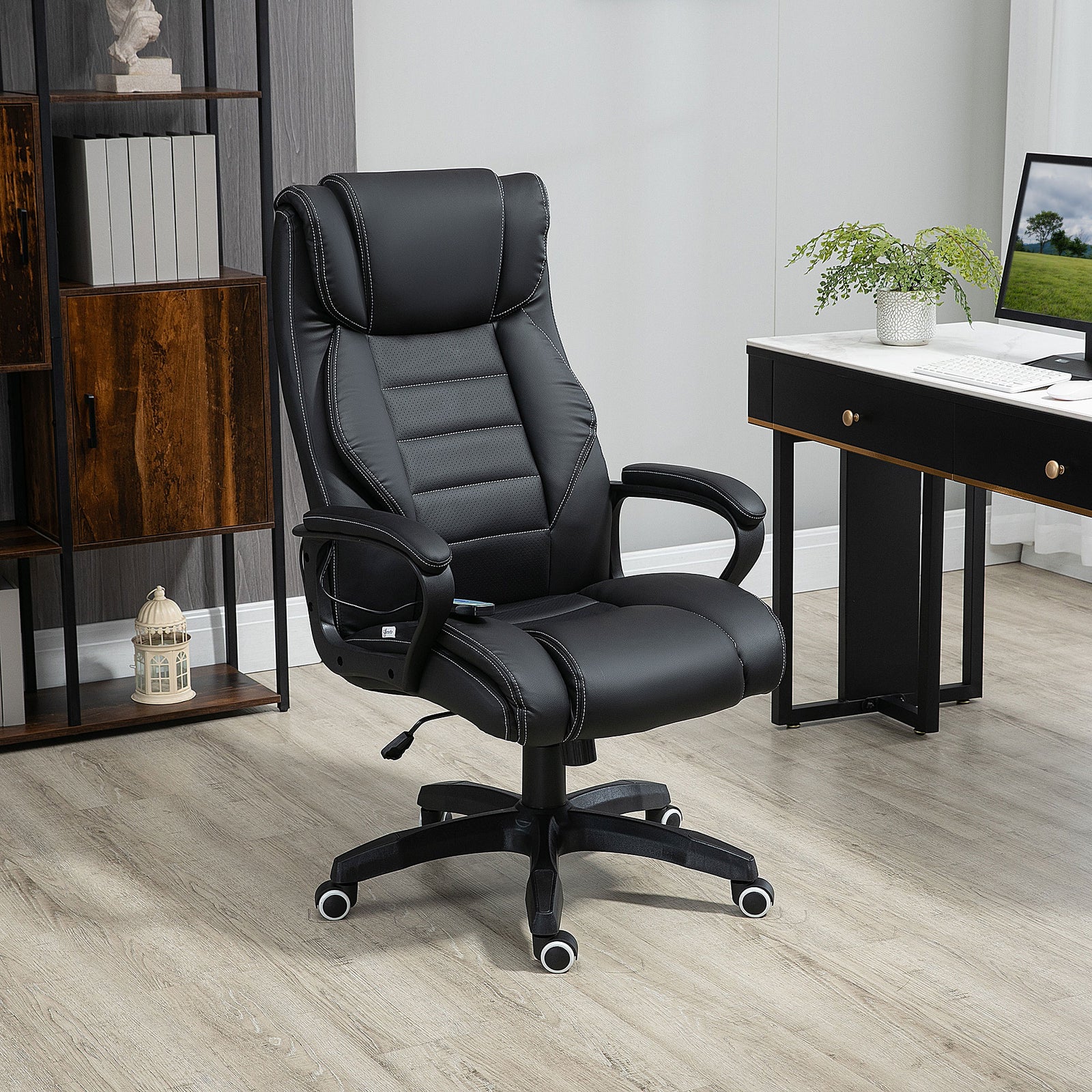 High Back Vibration Massage Chair | Black