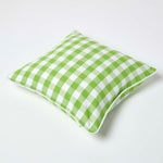 Block Check Cotton Gingham Cushion Cover | 45cm x 45cm | Green