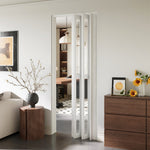 Breeins Magnetic Sliding Pvc Concertina Folding Door With Full Glass Panels