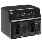 8l Double Basket Air Fryer With 8 Presets Digital Display | One Size | Silver