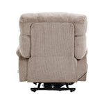 Oatmeal Electric Recliner Chair, Chenille Fabric, Heat & Massage, Cup Holders & Side Pockets