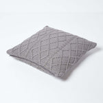 Diamond Cable Knit Cushion Cover | 45cm x 45cm | Grey