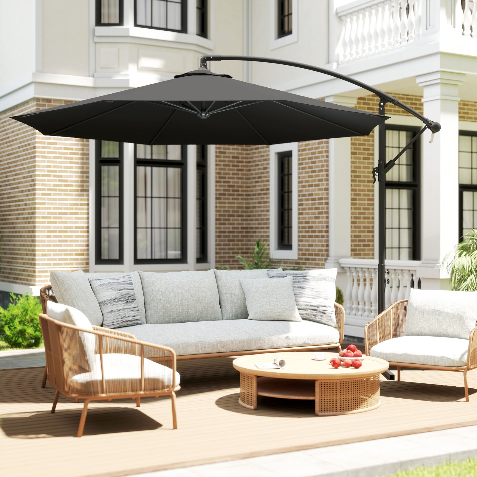 3(m) Banana Parasol Cantilever Umbrella Garden | Black
