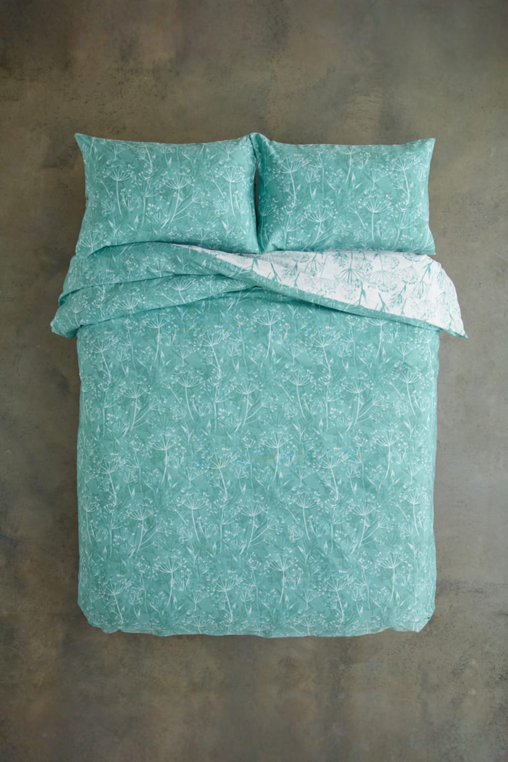 Cow Parsley Easycare Duvet Cover Set – 200tc Cotton Rich Botanical Bedding | Single | Green