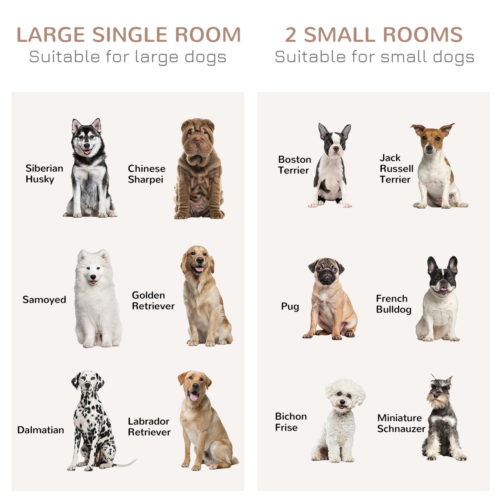 Double Dog Cage W/ Divider - Large Dogs | White
