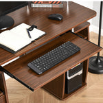 Office Desk With Keyboard Tray, Drawer | Brown