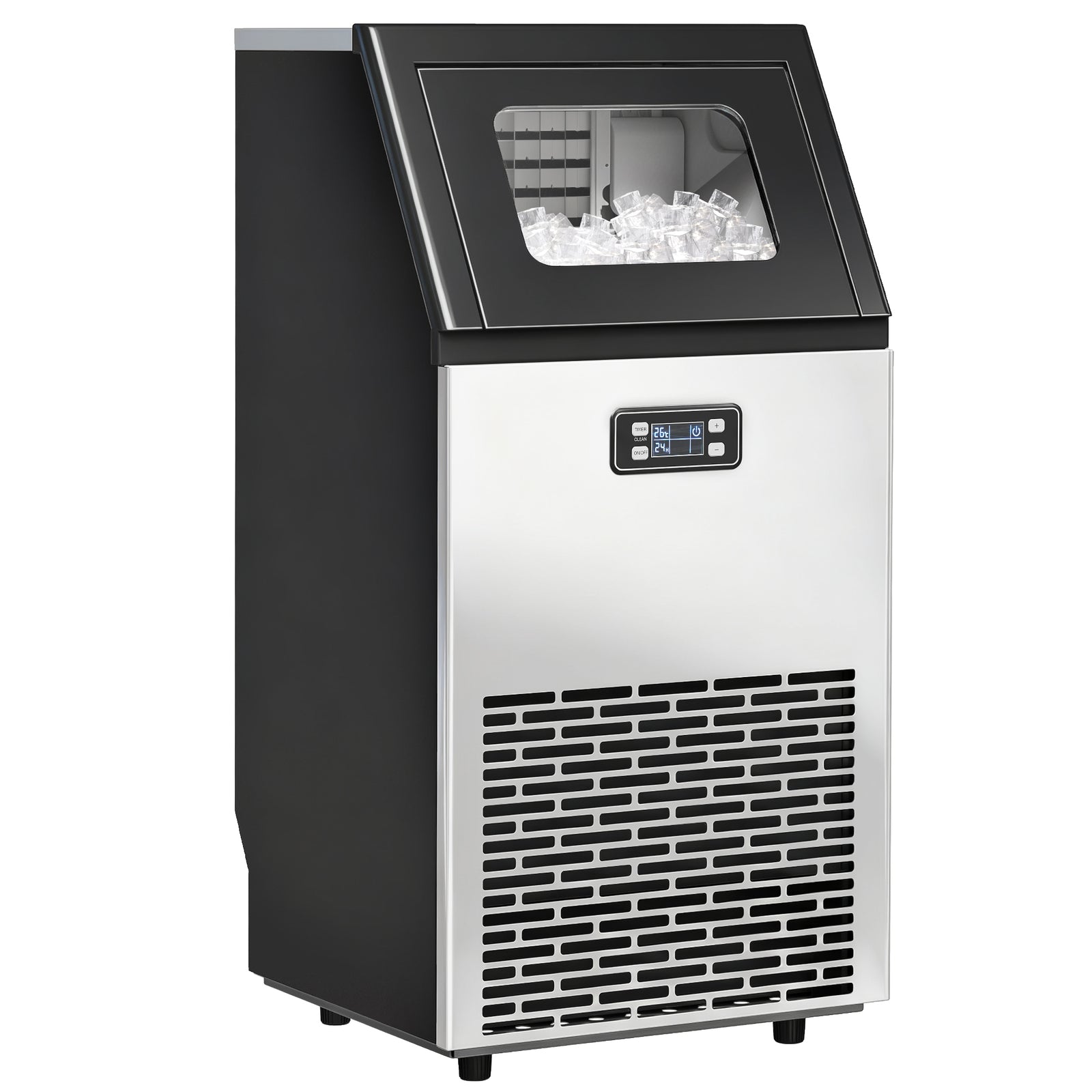 Freestanding Ice Machine With 45kg/24h Capacity, Commercial Ice Maker