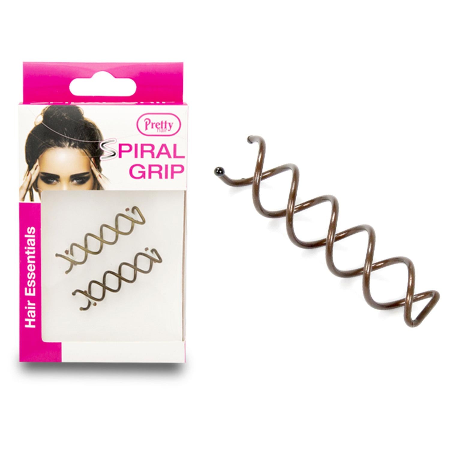 Hair Spiral Grip Hair Essentials, Golden - Pack Of 2
