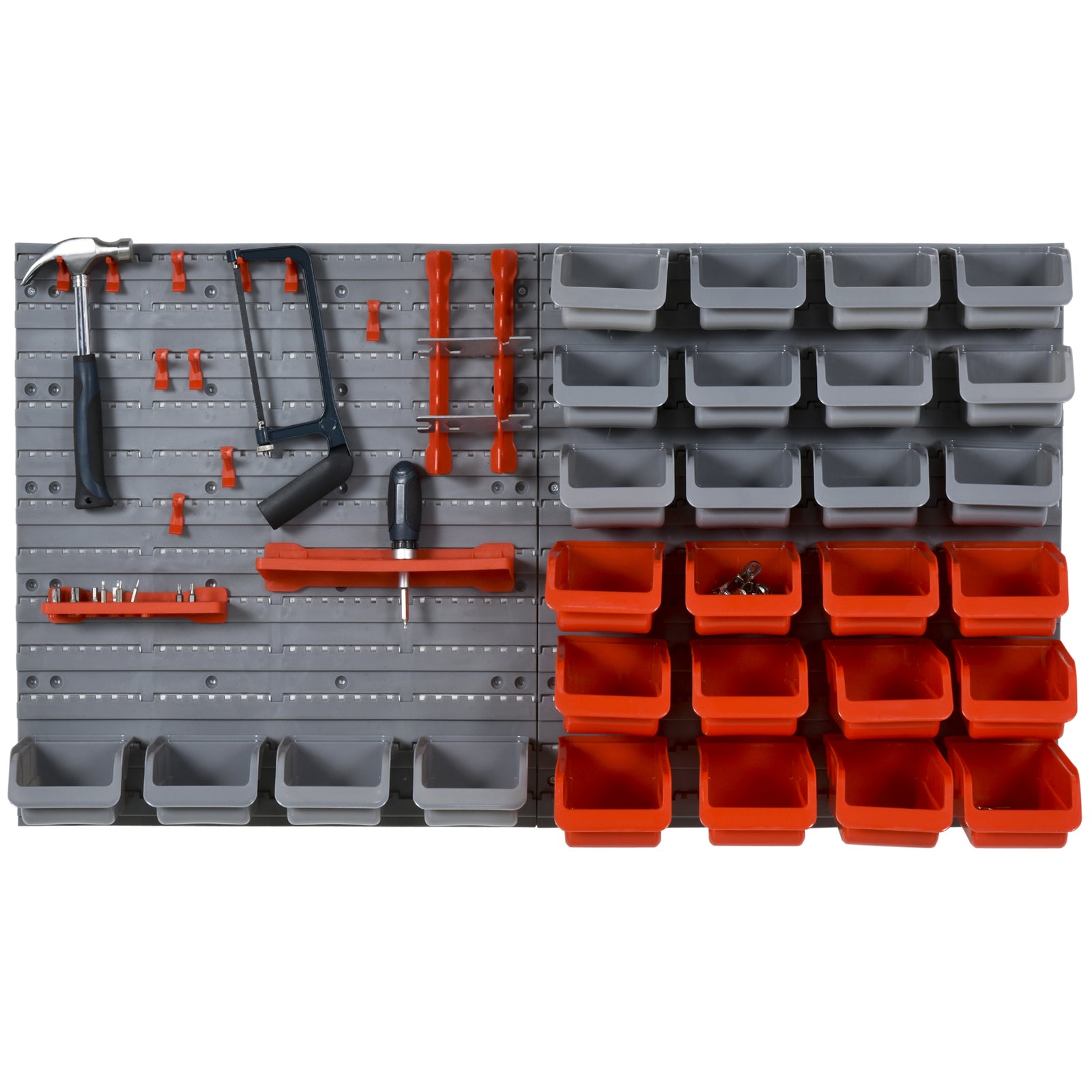 44 Pcs On-wall Storage With Pegboard | Red