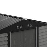 8 X 7 Ft Metal Storage Shed With Foundation, Double Sliding Doors & Vents, Weatherproof Outdoor Tool Shed For Garden Or Backyard