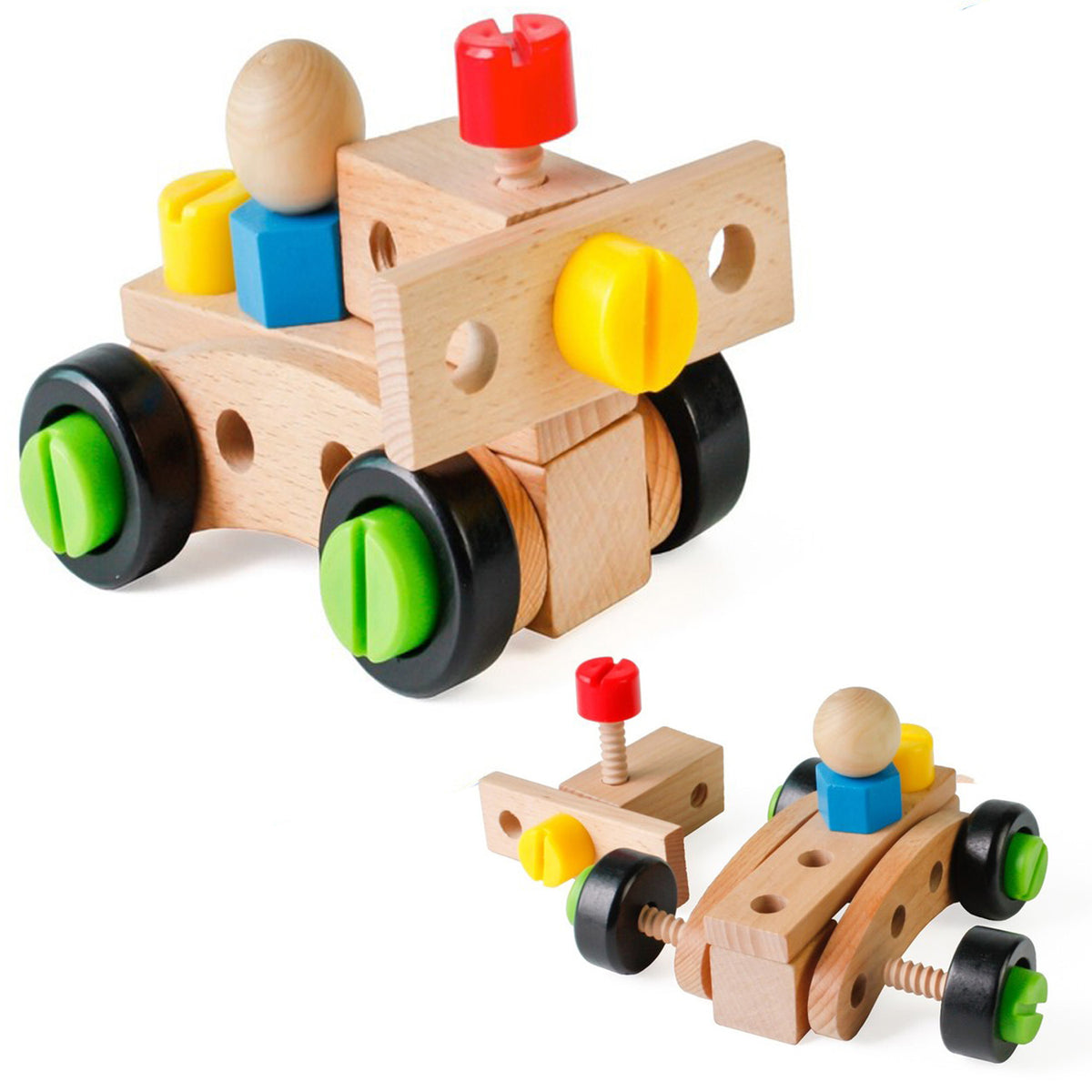 Kids Diy Wooden Building Blocks Set – 36pcs Educational Construction Toy