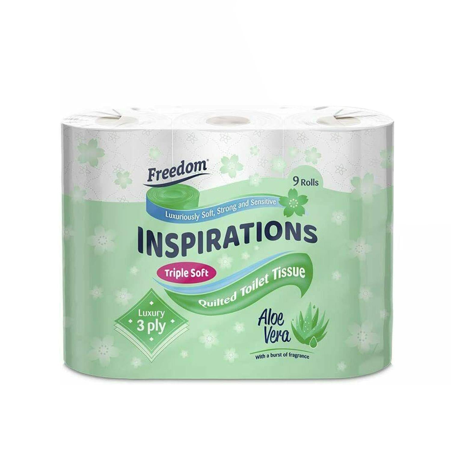Freedom Aloe Vera 3-ply 45 Rolls + Rhino Kitchen Paper 24 Rolls