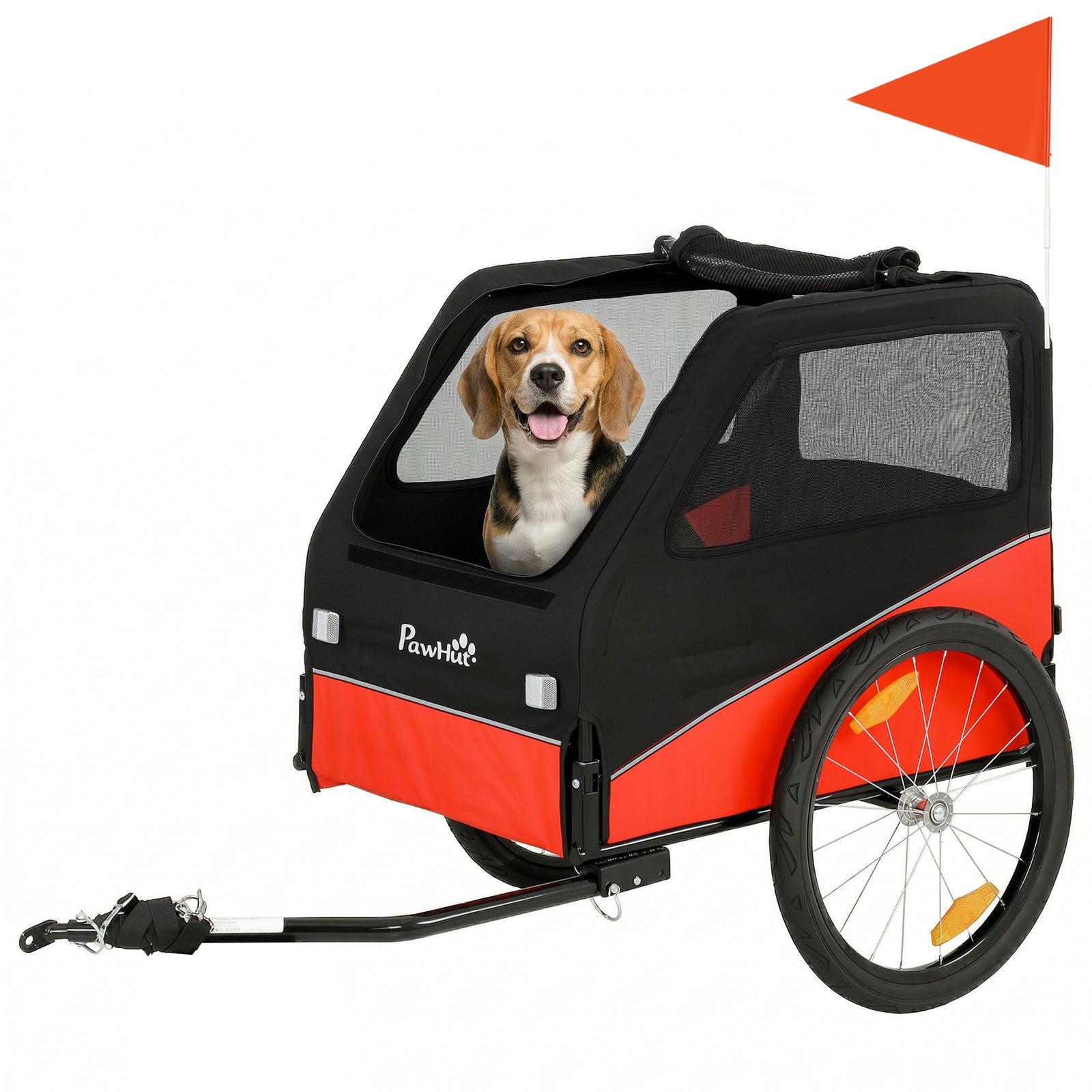 Dog Bike Trailer For Small & Medium Pets With 20" Rubber Wheels | Red